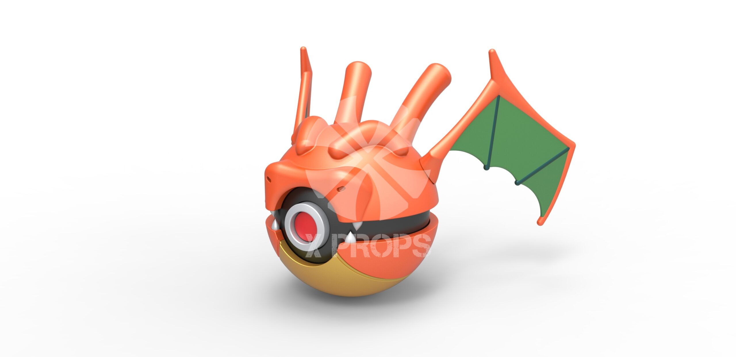 STL file Pokemon Mega Charizard X Pokeball 🐉・3D printing model